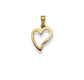 Pendentif coeur en or jaune 18 carats 750 avec diamant - 12x14 mm